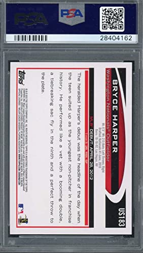 Bryce Harper 2012 Topps Update Baseball Rookie Card RC #US183 Graded PSA 10