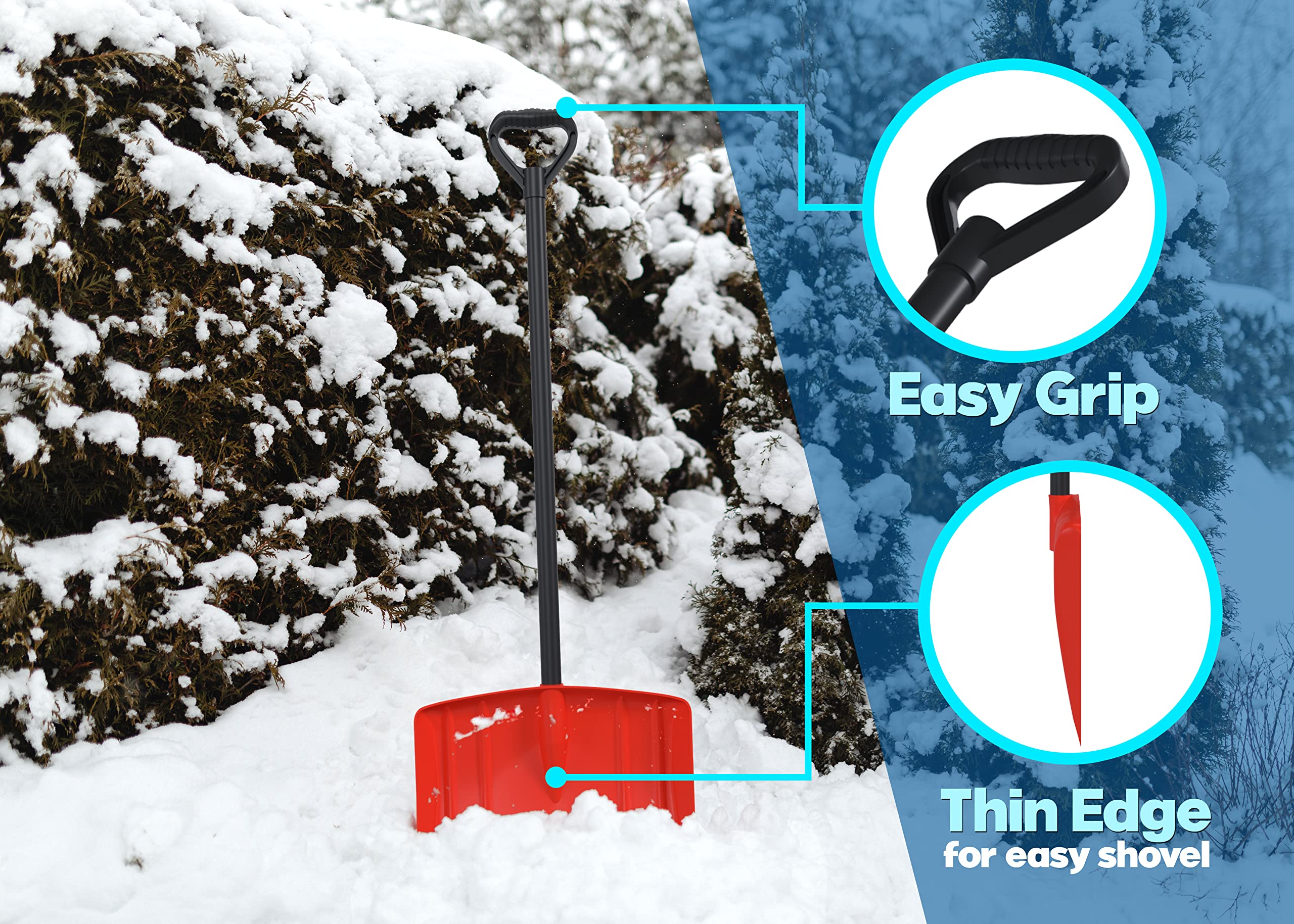 Kids Snow Shovel 36" Tall (2 Pack) - Kids Shovel, Winter Shovel, Snow Shovels for Snow Removal, Winter Toys Gifts for Kids Boys Girls