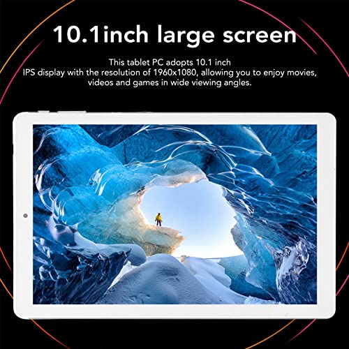 10.1 inch Tablet, 1960x1080 IPS HD Display 6GB RAM and 128GB ROM Octa Core 2.4G/5G Dual Band WiFi Tablet PC with 5MP Front and 13MP Rear Camera, Dual Speaker Computer Tablet for Adults and Kids(US)