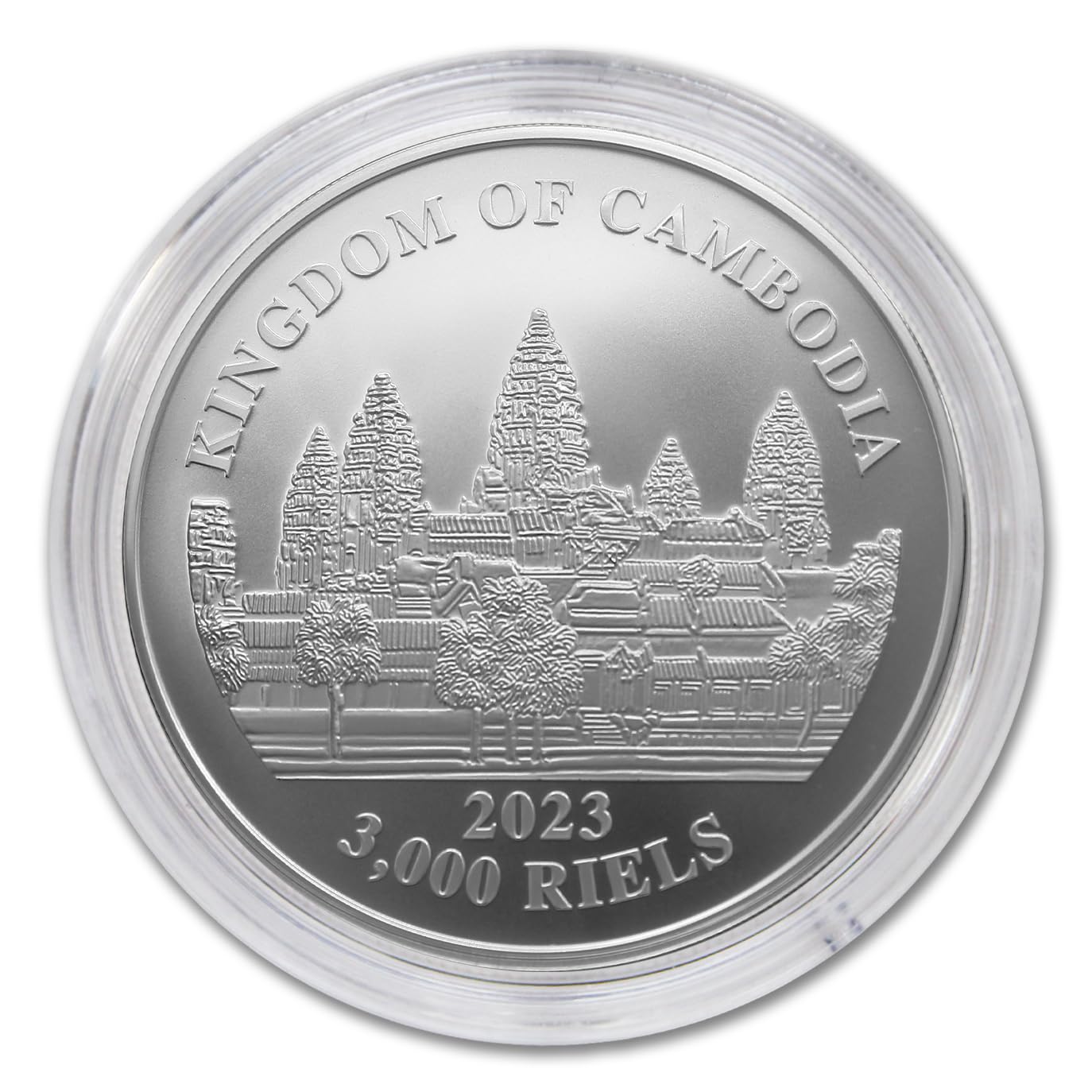 2023 1 oz Cambodian Silver Cambodia Wildlife: Clouded Leopard Coin (in Capsule) with Certificate of Authenticity 3000 Riels BU