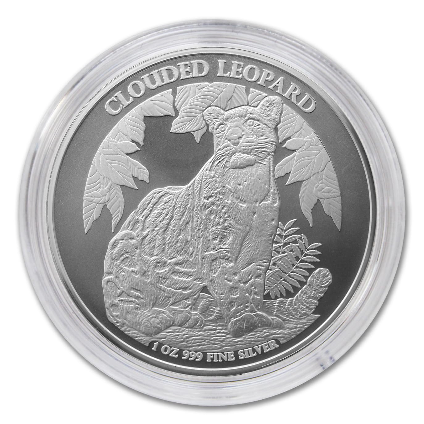 2023 1 oz Cambodian Silver Cambodia Wildlife: Clouded Leopard Coin (in Capsule) with Certificate of Authenticity 3000 Riels BU