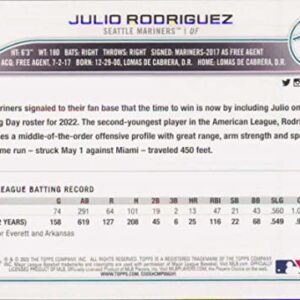 2022 Topps Update #US44 Julio Rodriguez NM-MT RC Rookie Seattle Mariners Baseball