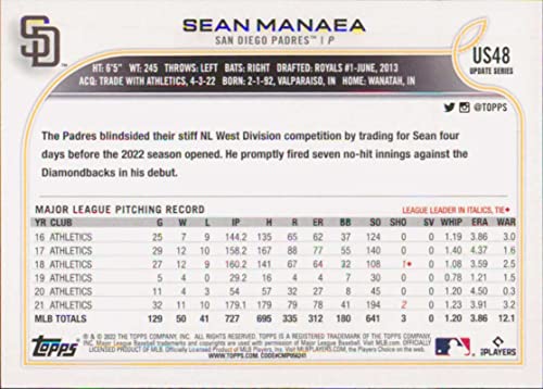 2022 Topps Update #US48 Sean Manaea NM-MT San Diego Padres Baseball