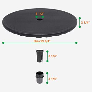 Zaquak 20" Patio Umbrella Table Tray,Outdoor Adjustable Umbrella Table with Umbrella Hole,Portable Round Table Top for Beach Patio Garden Swimming Pool,Black