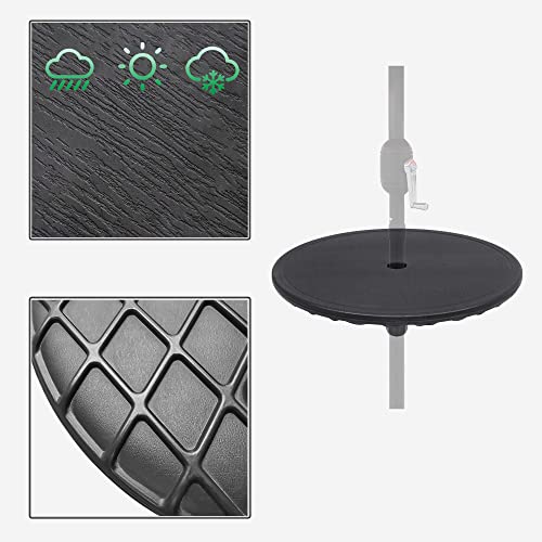 Zaquak 20" Patio Umbrella Table Tray,Outdoor Adjustable Umbrella Table with Umbrella Hole,Portable Round Table Top for Beach Patio Garden Swimming Pool,Black