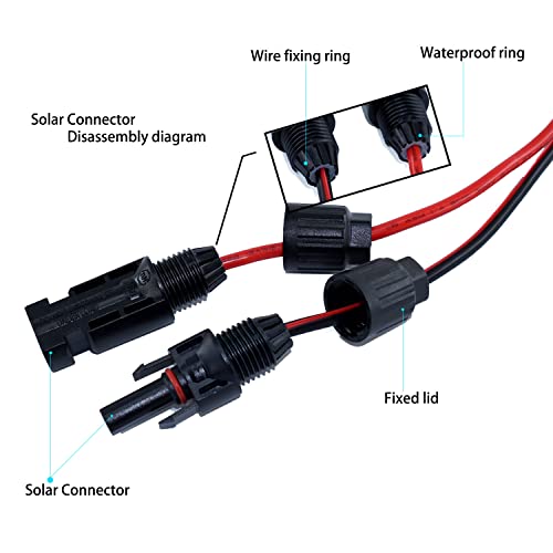 iHaospace Solar Connector to XT60 Cable,12AWG 2FT XT60 Adapter Extension Charger Cable Compatible with Ecoflow Delta 2 River 2 Pro Mini / EB55 Power Station Solar Panel Solar Generator