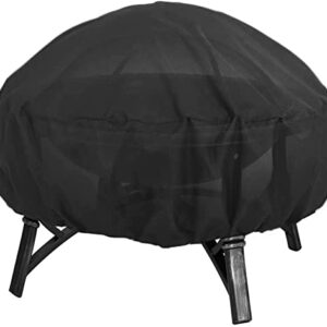 BRINGBLESS Fire Pit Cover Round for Fire Pit 22 Inch - 34 Inch,420D Heavy Duty Outdoor Firepit Cover Round,Waterproof, Dustproof and Anti UV, Fit All Seasons,Full Coverage Patio Outdoor Fireplace