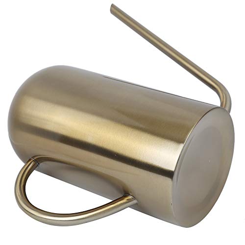 LIYJTK Stainless Steel Long Spout Watering Can Garden Watering Pot Irrigation Tool Bonsai Plants Garden Pot Flower Watering Can Irrigation Tool(Gold 1.5L)