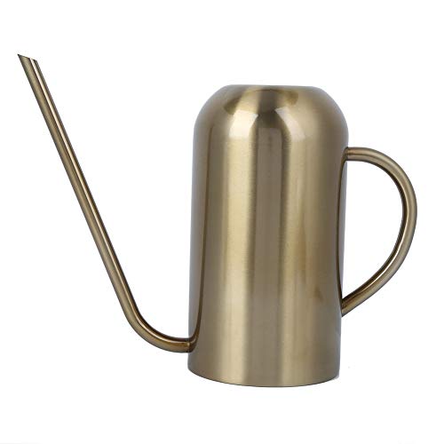 LIYJTK Stainless Steel Long Spout Watering Can Garden Watering Pot Irrigation Tool Bonsai Plants Garden Pot Flower Watering Can Irrigation Tool(Gold 1.5L)