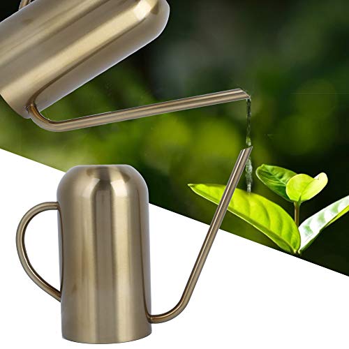 LIYJTK Stainless Steel Long Spout Watering Can Garden Watering Pot Irrigation Tool Bonsai Plants Garden Pot Flower Watering Can Irrigation Tool(Gold 1.5L)