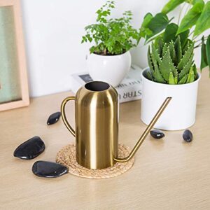 LIYJTK Stainless Steel Long Spout Watering Can Garden Watering Pot Irrigation Tool Bonsai Plants Garden Pot Flower Watering Can Irrigation Tool(Gold 1.5L)