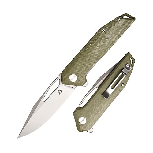 CMB Made Knives 8.26" Lurker Pocket Folding Knife D2 Steel Blade G10 Handle Camping Outdoors EDC CMB-10G (Green Satin)