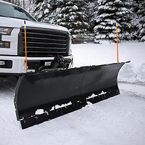 FUYEAR Snow Plow Blade Markers Guides Kit Orange 24''304 Stainless Steel Vertical Stud Mount Joint Never Break Never Rust High Visibility Fit for Boss Western plows and More