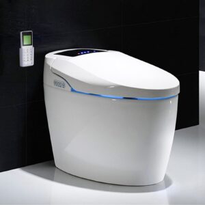 Smart Toilet One Piece Toilet with Heated Seat, Modern Smart Bidet Toilet Auto Flush, Auto Open/Close, Warm Water and Dry, Multi Function Remote Control