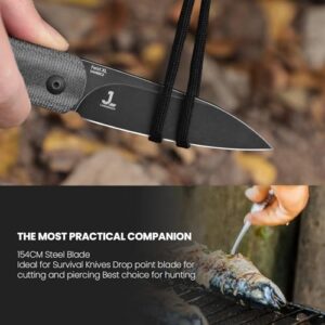 Kizer Feist(XL) Folding Pocket Knife 3.35 Inches 154CM Blade Steel EDC Knife Black Micarta Handle V4499C2