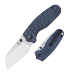 kizer towser s folding knife 2.83 inches 154cm steel blue richlite handle pocket knife camping tools v3593sc1