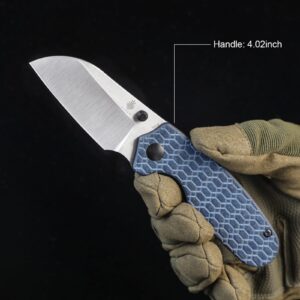 Kizer Towser S Folding Knife 2.83 Inches 154CM Steel Blue Richlite Handle Pocket Knife Camping Tools V3593SC1