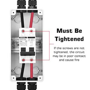 DIHOOL 15 Amp Circuit Breaker Box Cover, DC Disconnect Solar Panel Switch