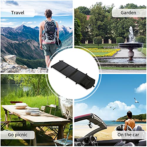 SUNYIMA 21W Portable Solar Panel Folding Foldable Solar Panels with 5V DC USB Port for Phone Battery Charge