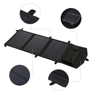 SUNYIMA 21W Portable Solar Panel Folding Foldable Solar Panels with 5V DC USB Port for Phone Battery Charge