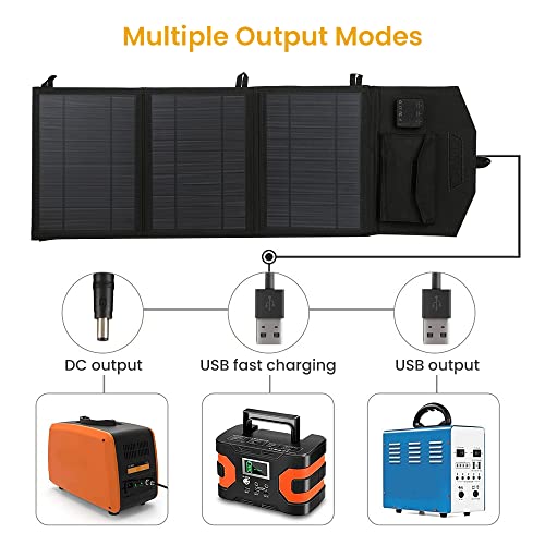 SUNYIMA 21W Portable Solar Panel Folding Foldable Solar Panels with 5V DC USB Port for Phone Battery Charge