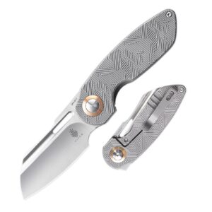 kizer october folding knife 2.91 inches 20cv blade steel pocket knife titanium handle ki3569a1