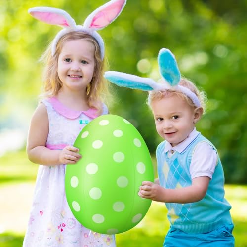 12 Pack Inflatable Easter Eggs Decorations Easter Inflatables Outdoor Decor Kids Toys Colorful Eggs Inflatable Easter Eggs Ornaments for Yard, Lawn, Garden, Party (16 Inch)