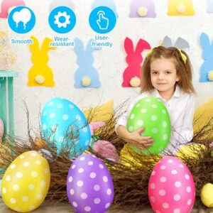 12 Pack Inflatable Easter Eggs Decorations Easter Inflatables Outdoor Decor Kids Toys Colorful Eggs Inflatable Easter Eggs Ornaments for Yard, Lawn, Garden, Party (16 Inch)
