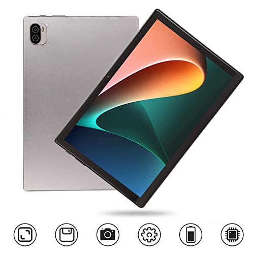 10.1inch Tablets, 1200x1920 IPS HD Screen Display, 6G RAM 256G ROM, for MT6750 Octa Core CPU 2.0Ghz Android 10.0 Calling Tablet, 4G Network Calls 5G WIFI Dual Band Tablet PC, Dual SIM Dual(Grey)