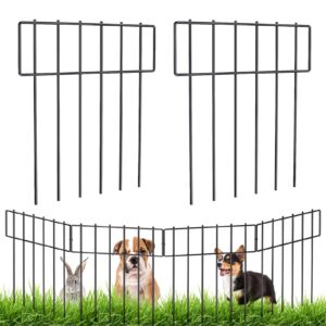 20 pack animal barrier fence: decorative garden fence no dig|rustproof metal wire fencing border animal barrier for dog rabbits ground stakes outdoor yard patio - total length 17 in(h) x 21.6 ft(l)