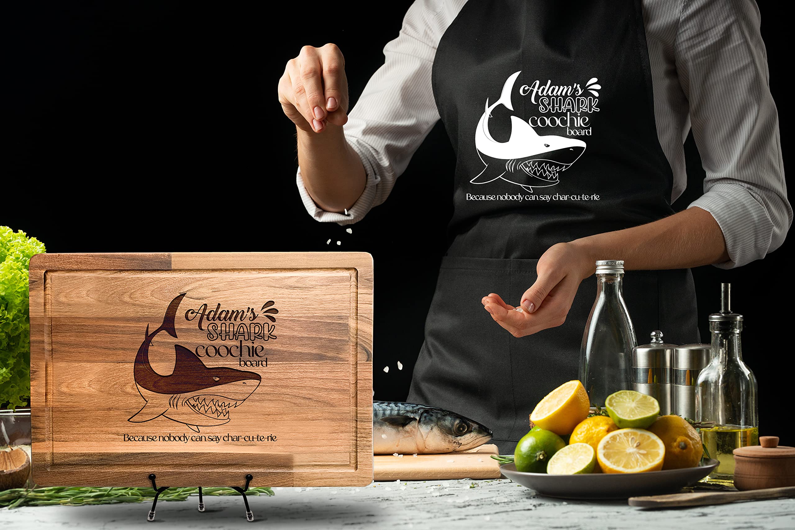 Customizable Shark Board, Shark Cutting Board, Personalized Christmas Gift for Men, Charcuterie Board, Meats and Cheeses Serving Boards, Shark Charcuterie Board