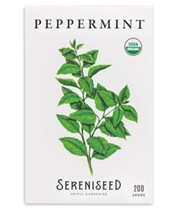 sereniseed certified organic peppermint seeds (200) – 100% non gmo, open pollinated – grow guide