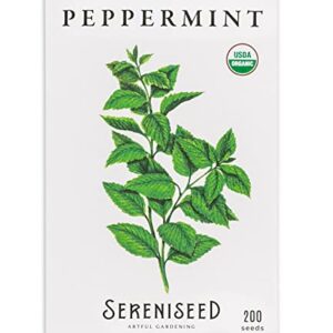 Sereniseed Certified Organic Peppermint Seeds (200) – 100% Non GMO, Open Pollinated – Grow Guide