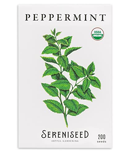 Sereniseed Certified Organic Peppermint Seeds (200) – 100% Non GMO, Open Pollinated – Grow Guide