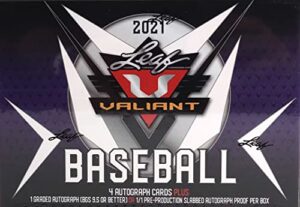 2021 leaf valiant baseball box (5 cards/bx)