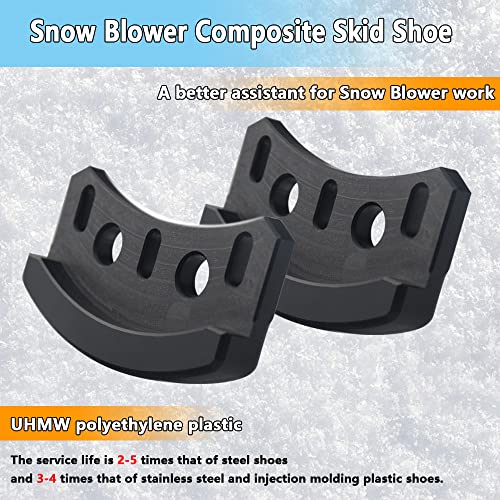 2-Pcs M135188 Snow Blower Composite Skid Shoe for John Deere 42'' 44'' 46'' 47'' Snow Blower - Replacement M46530 GXH3045 AM31235,Fits Model L 100 110 111 118 120 130 E 150 160 170 180 X 350 354 etc.