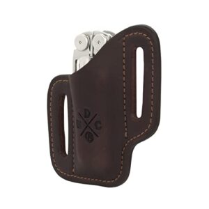 1791 edc multitool sheath, leather case pouch for belts - compatible with full size leatherman, gerber, sog and similar sized multitools - canted, easy slide, burgandy