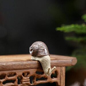 rebaba snail figurines, miniature fairy garden ceramic ornaments for home decor micro landscape crafts bonsai decor(type c-s)