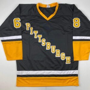 Autographed/Signed Jaromir Jagr Pittsburgh Black Hockey Jersey JSA COA