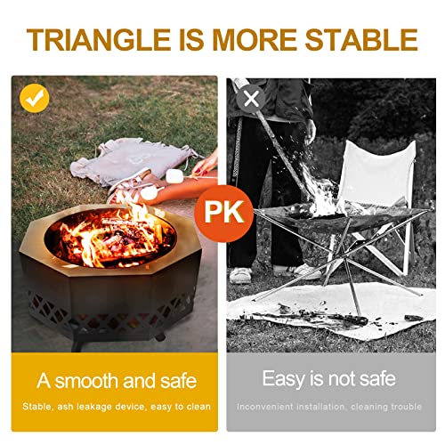 Fire Pit Set, Bonfire Fire Pit, Fire Pit Bowl, Wood Burning Brazier for Outside Outdoor Small Bonfire Pit Steel Firepit Bowl for Patio Camping Backyard Deck Picnic Porch (S-Black)