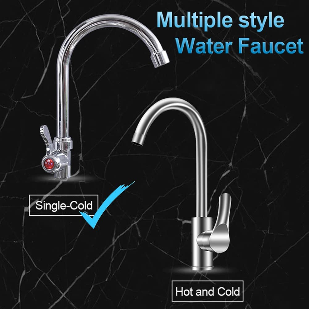MMCUBE Small Commercial Sink Stainless Steel Utility Sink Utility Single Sinks for Kitchen Backyard Outdoor,5.9 Inches Deep Basin,19.6" L x 14.5" W x 29.5" H (Color : with Single-Cold Faucet)