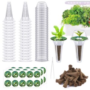 cmoealh 121 pcs seed pod kit for aerogarden,growing system sponges grow anything hydroponics supplies rapid rooter,with 30 grow sponges,30 grow baskets,30 pod labels,30 grow domes,1 tweezers