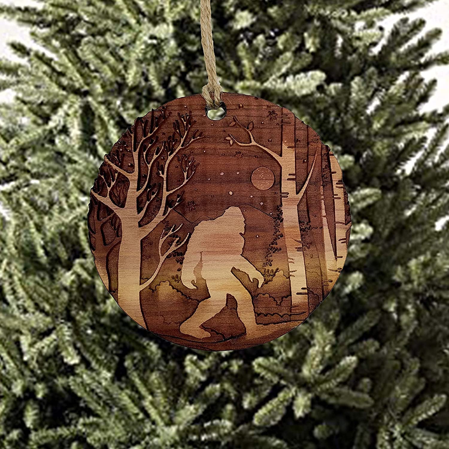 Winter Sasquatch Bigfoot - CEDAR Ornament