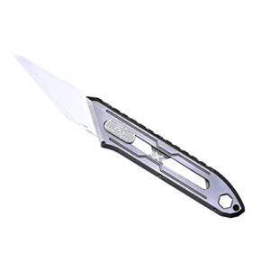 titanium utility knife garden grafting cutter knife handmade knife edc knife, retractable box cutter blade replaceable knife (titanium-silver)