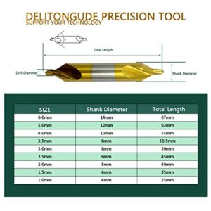 DelitonGude 10pcs of 3.0mm Center Drill Bits Set,High Speed Steel Titanium Coating Drill Bits Kit Countersink Tools for Spotting Lathe Metalworking(3.0mm)