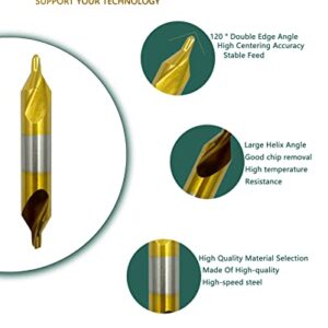 DelitonGude 10pcs of 3.0mm Center Drill Bits Set,High Speed Steel Titanium Coating Drill Bits Kit Countersink Tools for Spotting Lathe Metalworking(3.0mm)