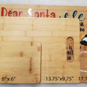 Personalized Santa Cookie Serving Tray/Cutting Board Full Color (13.75" x 9.75" w/Handle)