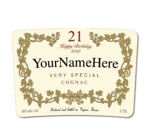 personalized label to fit hennessy cognac bottles (no proof)