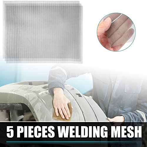 X AUTOHAUX 5PCS Welding Mesh Plastic Reinforcing Stainless Steel Wire Mesh Screen for Thermoplastic Repairs Plastic Welding Kit for Bumper Kayak Window Screen Mesh Fireplace Nets