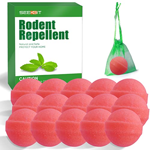 15 Pack Rodent Repellent Peppermint Oil to Repels Mice and Rats Spider and Other Rodents, Rat Repellent for Home Garages RV Closets Trucks Car Engines, Mouse Deterrent for Keep Mice Out (Pink)